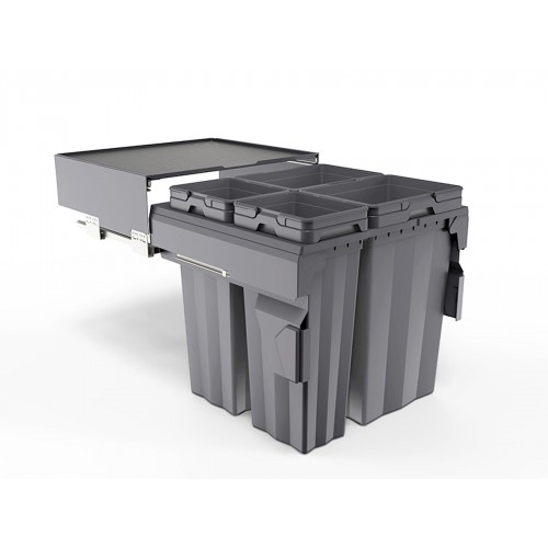 MA60-84DGR Double Waste Bins with Soft Closing